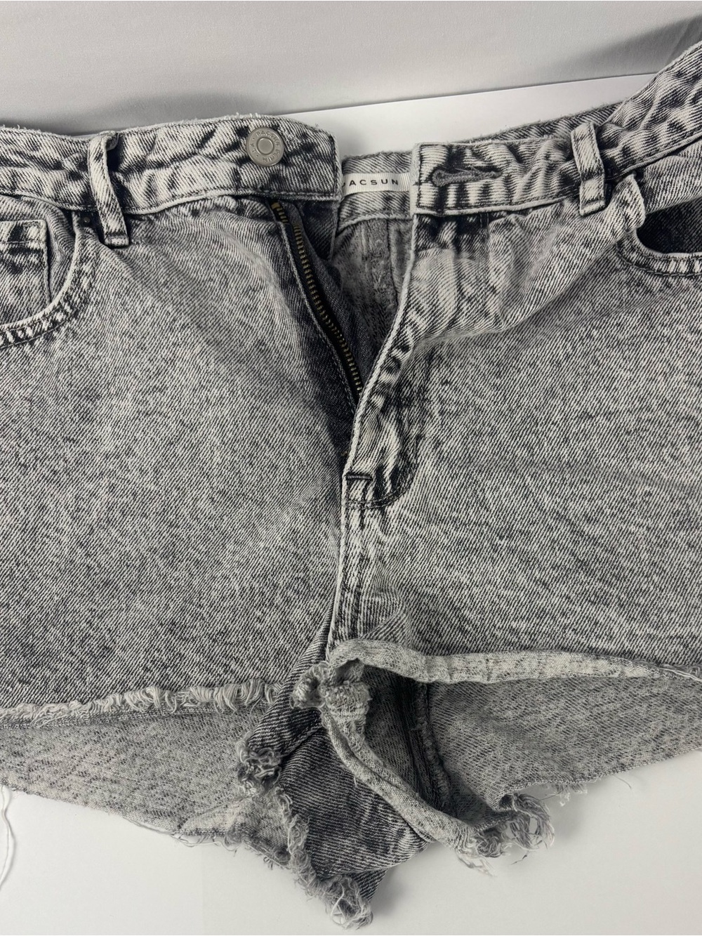 PacSun Acid Wash Denim Cutoff Shorts - Grey